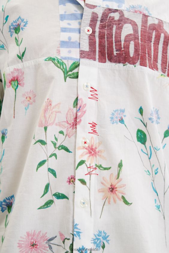 Desigual hombres camisa de gasa floral VZ26R01533 ropa