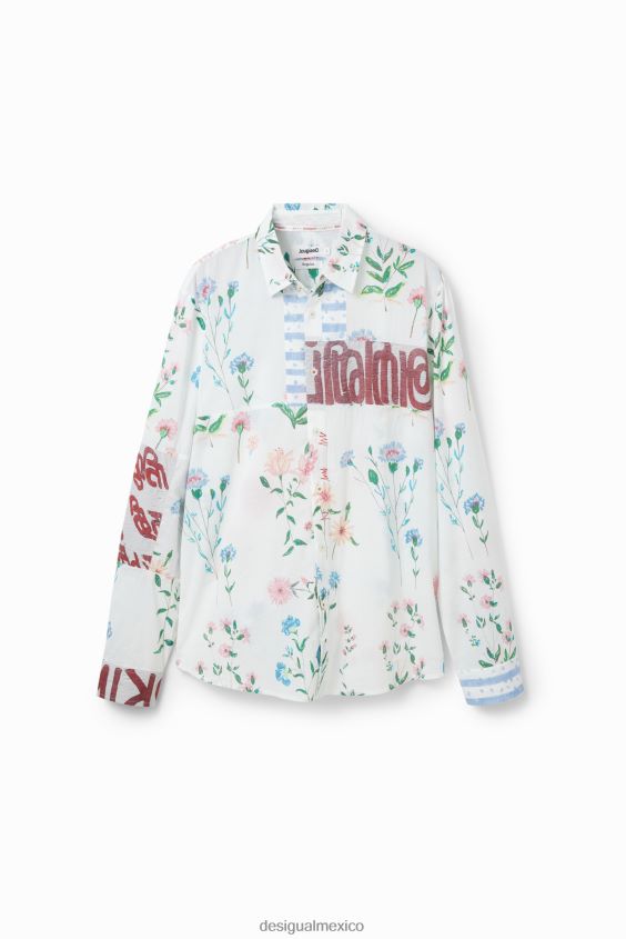 Desigual hombres camisa de gasa floral VZ26R01533 ropa