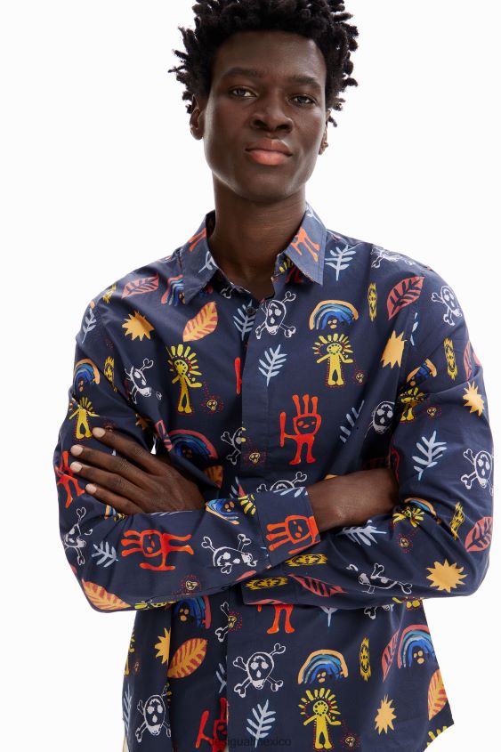 Desigual hombres camisa de popelina arty VZ26R01615 ropa