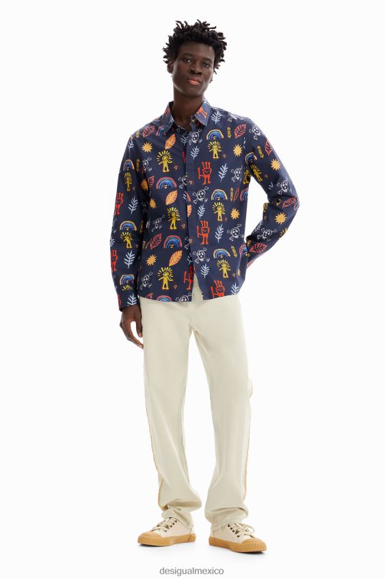 Desigual hombres camisa de popelina arty VZ26R01615 ropa