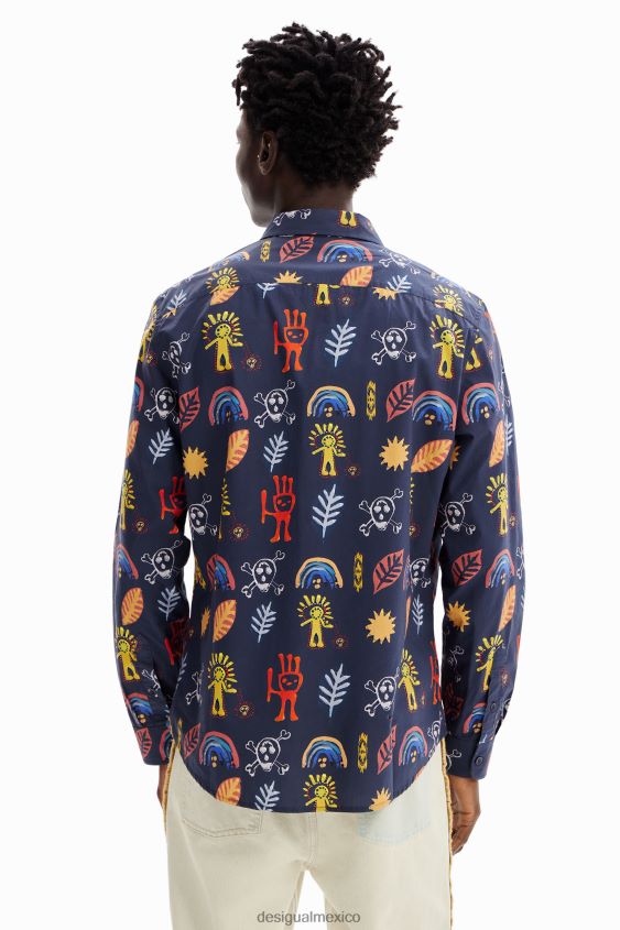 Desigual hombres camisa de popelina arty VZ26R01615 ropa