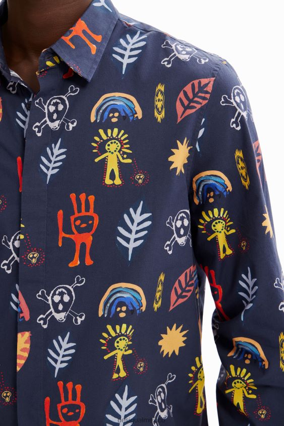 Desigual hombres camisa de popelina arty VZ26R01615 ropa