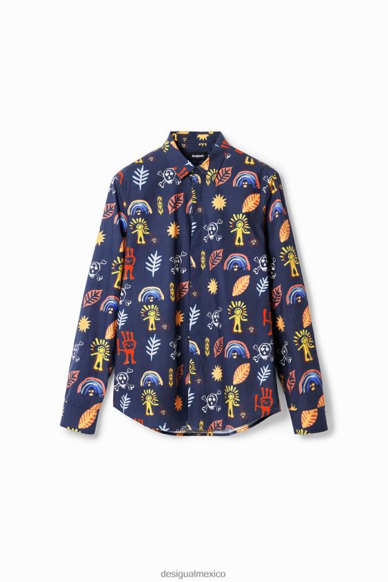 Desigual hombres camisa de popelina arty VZ26R01615 ropa