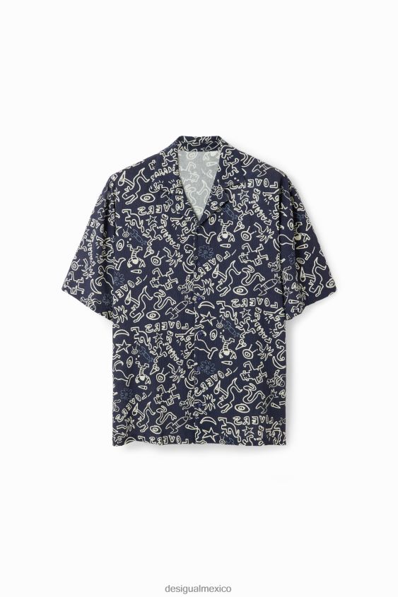 Desigual hombres camisa de resort de ilustración VZ26R01605 ropa