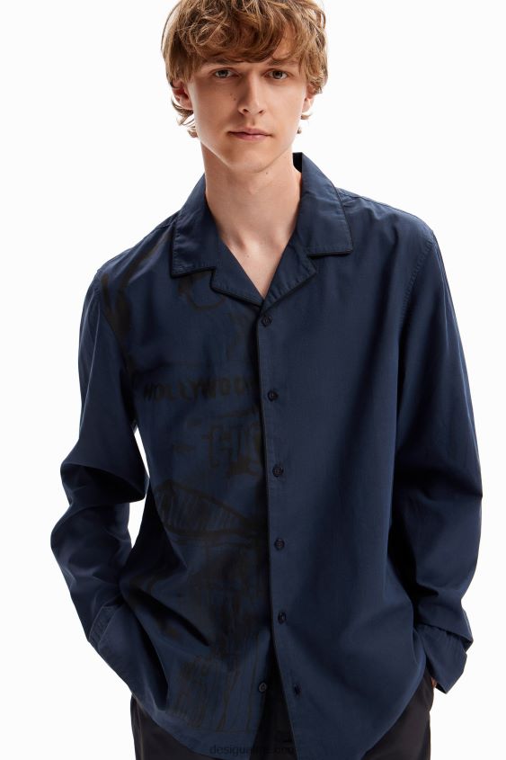 Desigual hombres camisa estilo pijama VZ26R01601 ropa