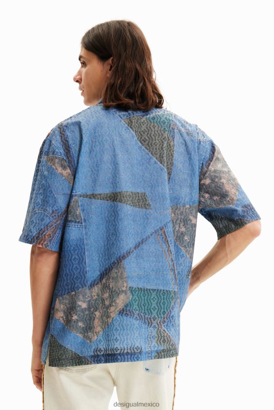Desigual hombres camisa estilo resort con patchwork VZ26R01565 ropa