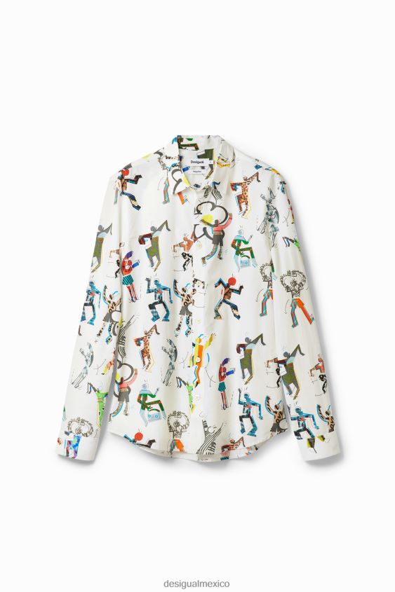 Desigual hombres camisa figuras bailando VZ26R01549 ropa