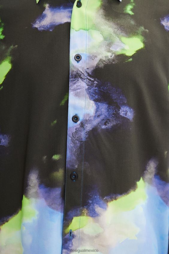 Desigual hombres camisa fluida de manga larga VZ26R01580 ropa