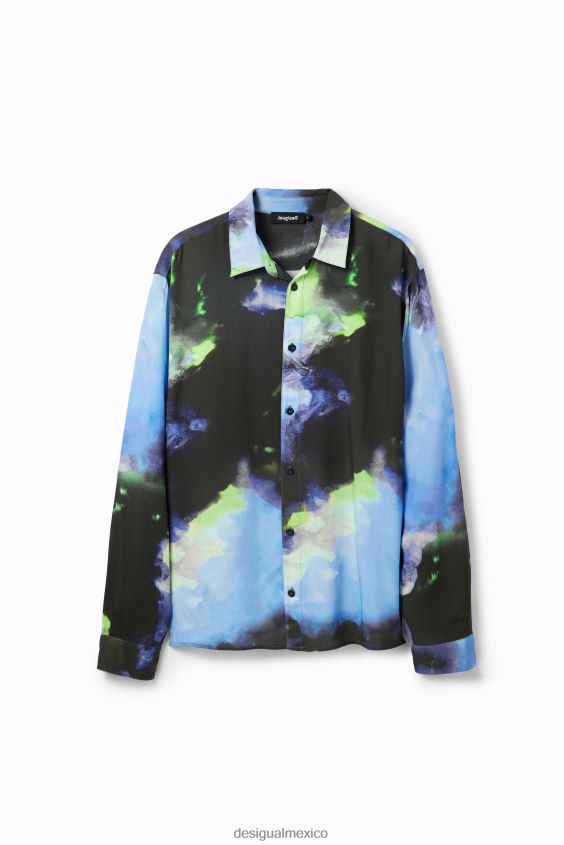 Desigual hombres camisa fluida de manga larga VZ26R01580 ropa