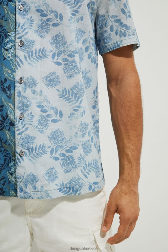 Desigual hombres camisa manga corta flores VZ26R01697 ropa