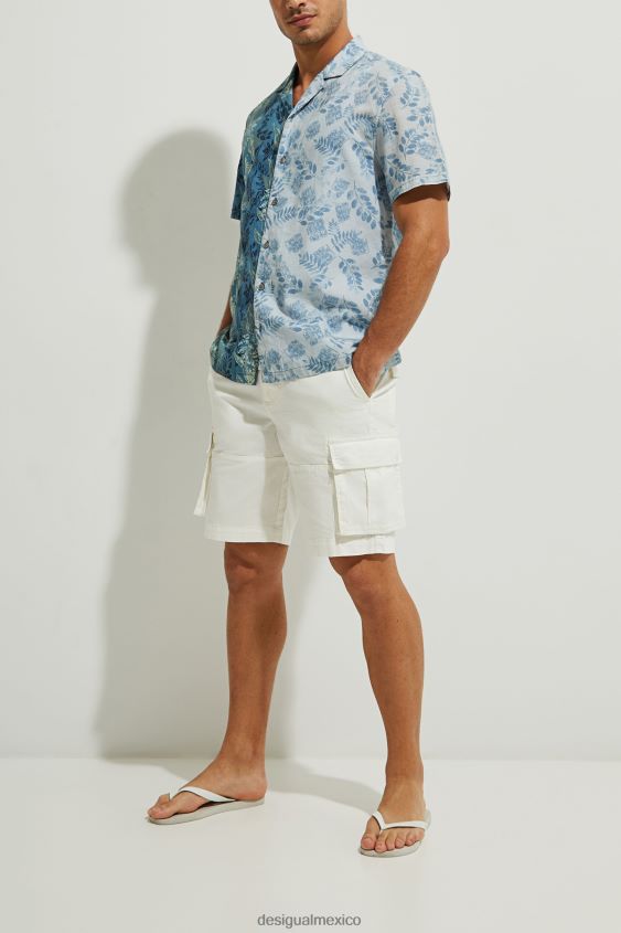 Desigual hombres camisa manga corta flores VZ26R01697 ropa