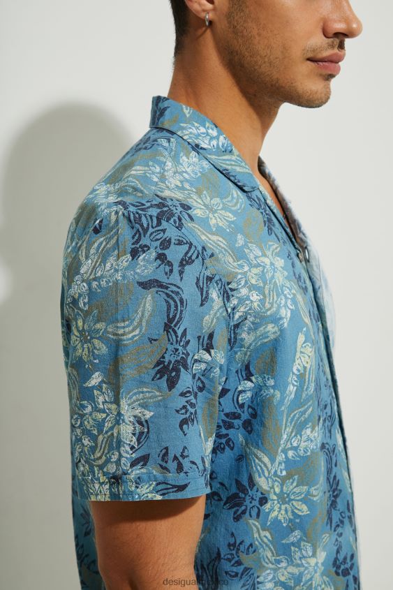 Desigual hombres camisa manga corta flores VZ26R01697 ropa