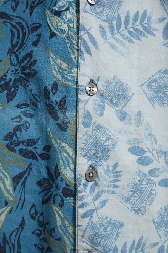 Desigual hombres camisa manga corta flores VZ26R01697 ropa