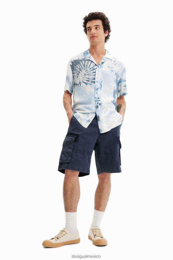 Desigual hombres camisa resort con efecto tie-dye VZ26R01585 ropa