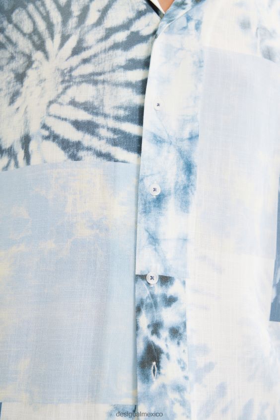 Desigual hombres camisa resort con efecto tie-dye VZ26R01585 ropa