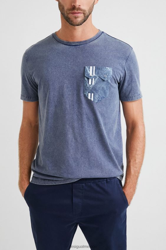 Desigual hombres bolsillo de la camiseta VZ26R01551 ropa