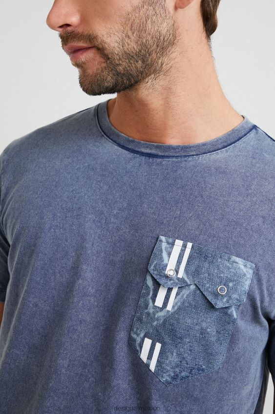 Desigual hombres bolsillo de la camiseta VZ26R01551 ropa