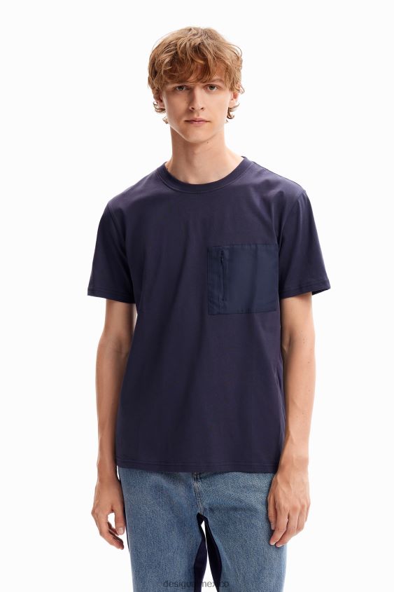 Desigual hombres camiseta con bolsillo liso VZ26R01610 ropa
