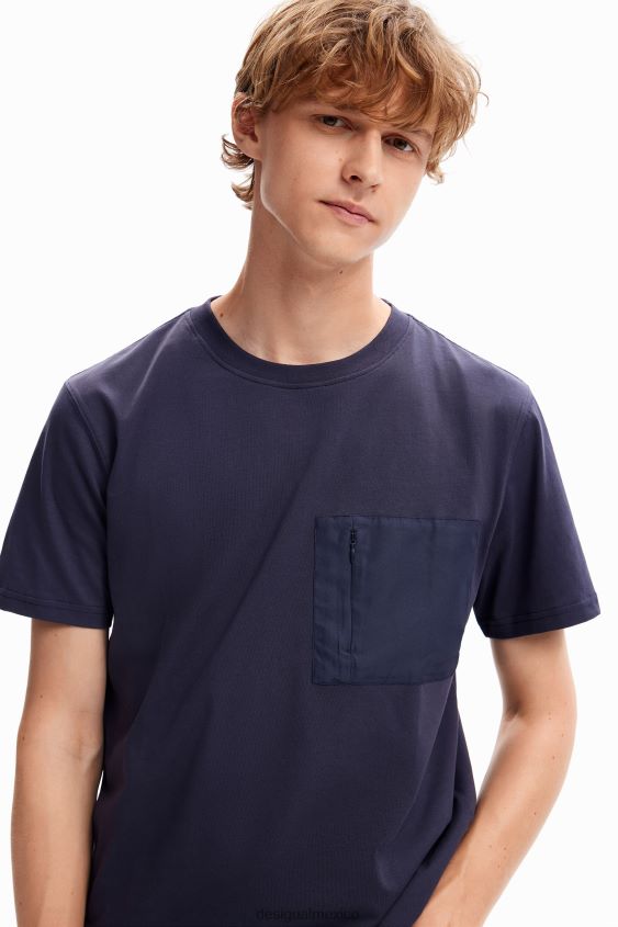 Desigual hombres camiseta con bolsillo liso VZ26R01610 ropa