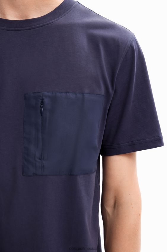 Desigual hombres camiseta con bolsillo liso VZ26R01610 ropa
