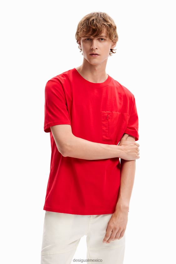 Desigual hombres camiseta con bolsillo liso VZ26R01611 ropa
