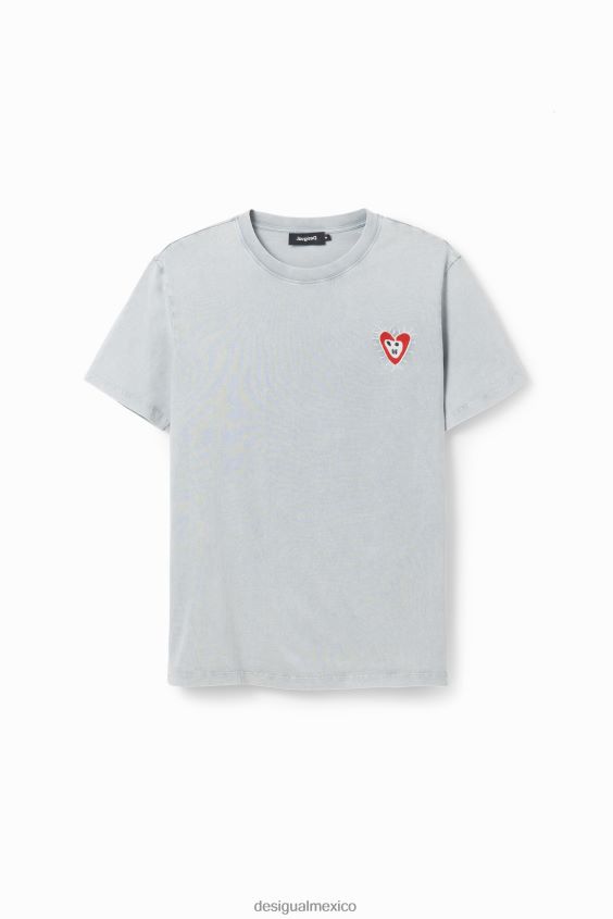 Desigual hombres camiseta con corazón bordado VZ26R01567 ropa