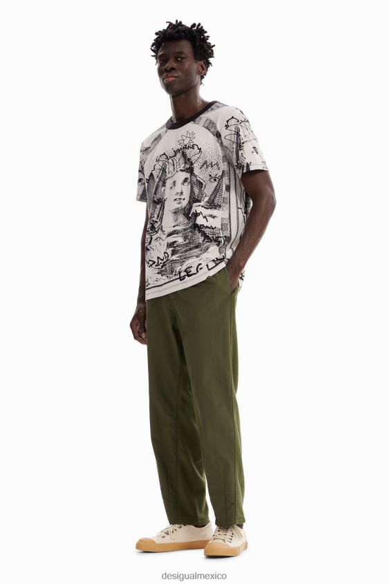 Desigual hombres camiseta con esfinge en contraste VZ26R01598 ropa