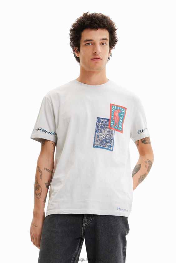 Desigual hombres camiseta con estampado y parche VZ26R01693 ropa