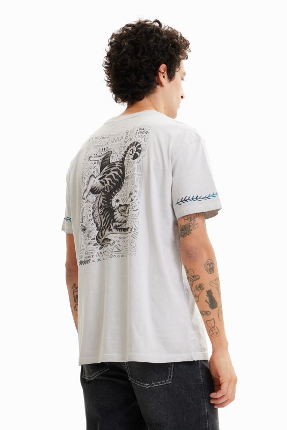 Desigual hombres camiseta con estampado y parche VZ26R01693 ropa
