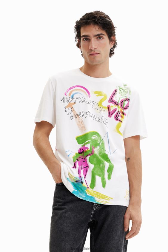 Desigual hombres camiseta con ilustración artística VZ26R01523 ropa