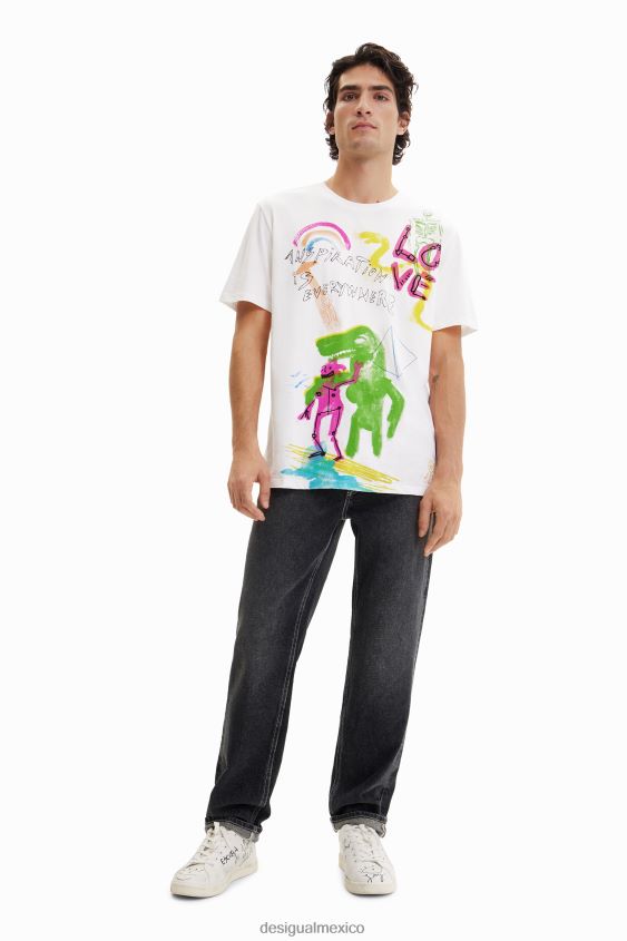 Desigual hombres camiseta con ilustración artística VZ26R01523 ropa