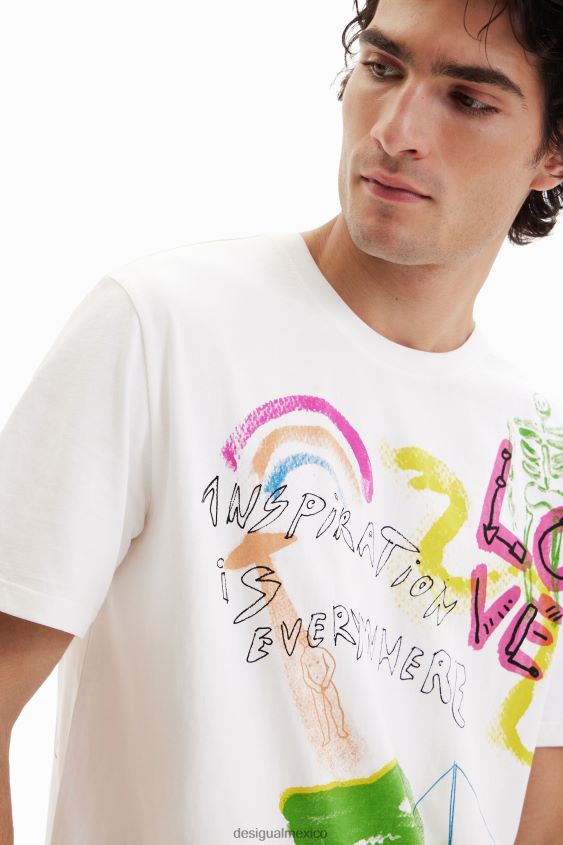 Desigual hombres camiseta con ilustración artística VZ26R01523 ropa