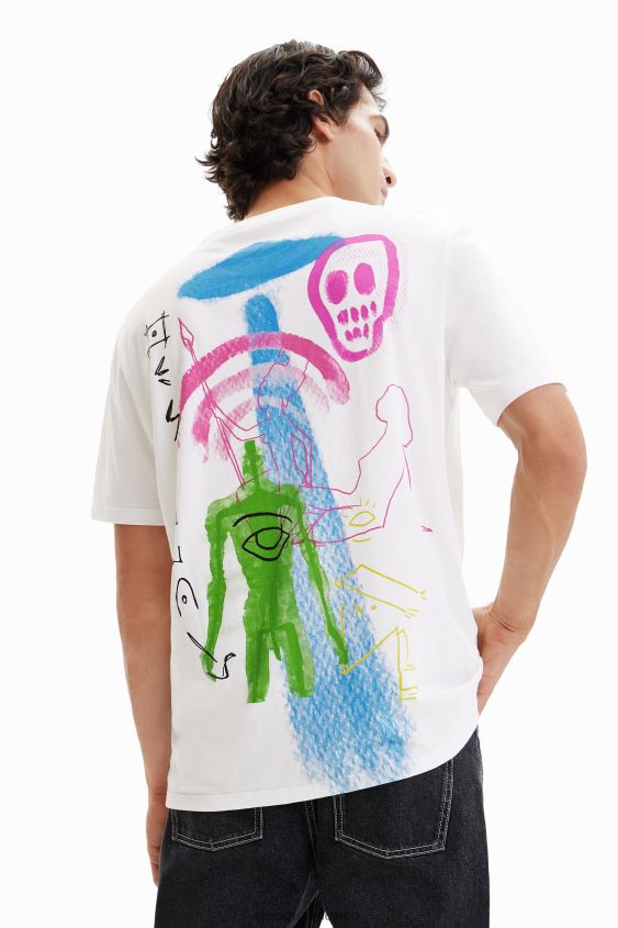 Desigual hombres camiseta con ilustración artística VZ26R01523 ropa