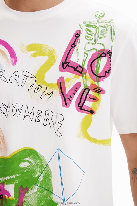 Desigual hombres camiseta con ilustración artística VZ26R01523 ropa