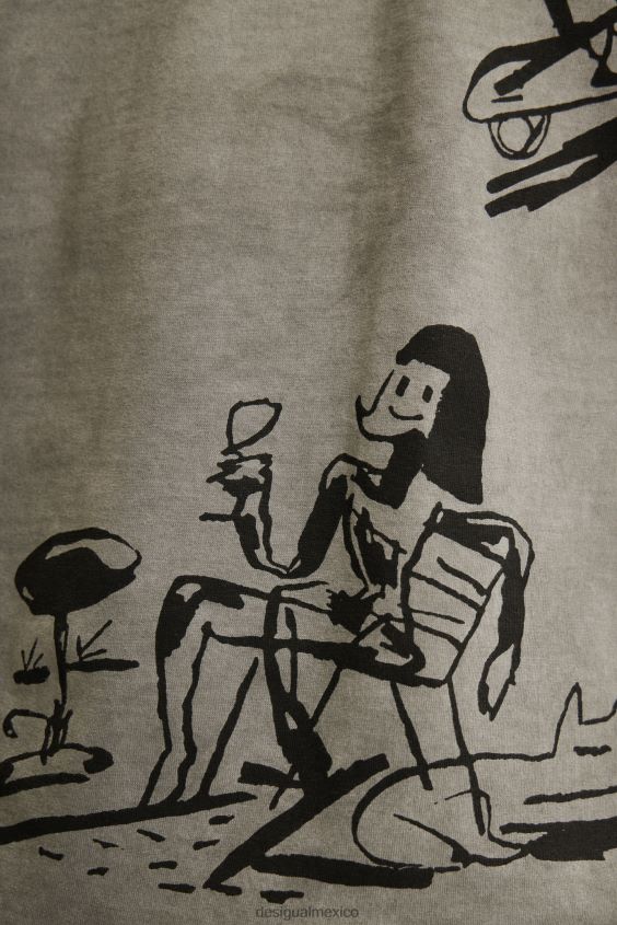 Desigual hombres camiseta con ilustración tejido lavado VZ26R01571 ropa