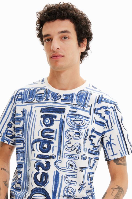 Desigual hombres camiseta con logo artístico VZ26R01592 ropa