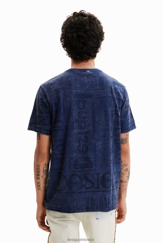 Desigual hombres camiseta con logo en tejido lavado VZ26R01574 ropa