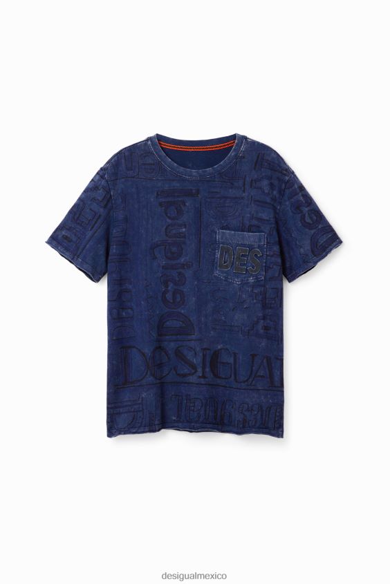 Desigual hombres camiseta con logo en tejido lavado VZ26R01574 ropa
