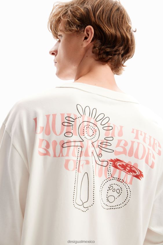 Desigual hombres camiseta con mensajes arty VZ26R01634 ropa