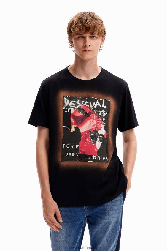 Desigual hombres camiseta con parche de collage VZ26R01618 ropa