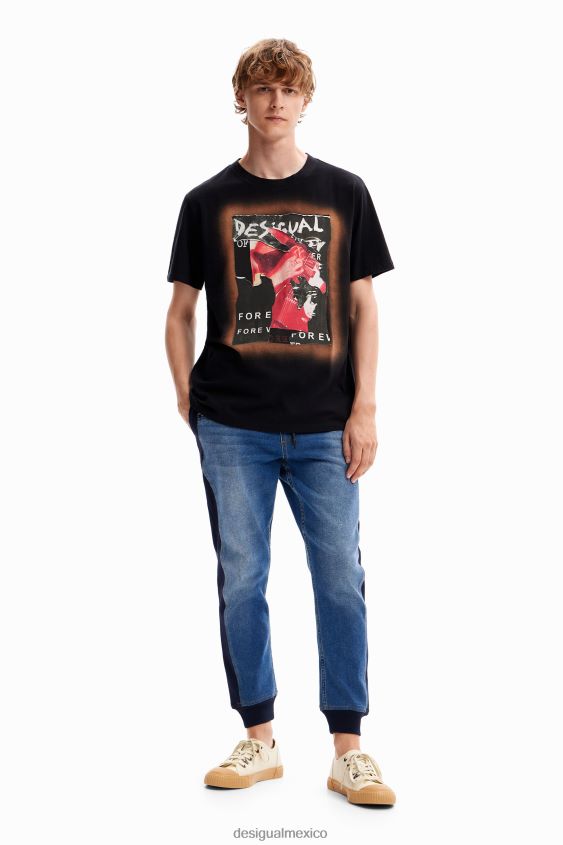 Desigual hombres camiseta con parche de collage VZ26R01618 ropa
