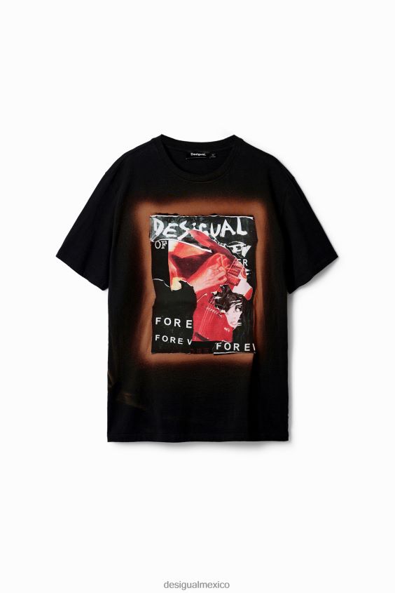 Desigual hombres camiseta con parche de collage VZ26R01618 ropa