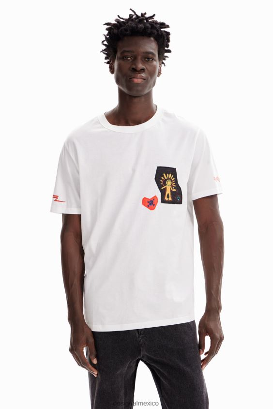 Desigual hombres camiseta con parches de esfinge VZ26R01660 ropa