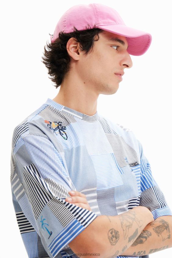 Desigual hombres camiseta con patchwork bordado VZ26R01689 ropa