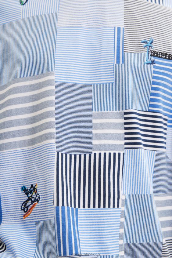 Desigual hombres camiseta con patchwork bordado VZ26R01689 ropa