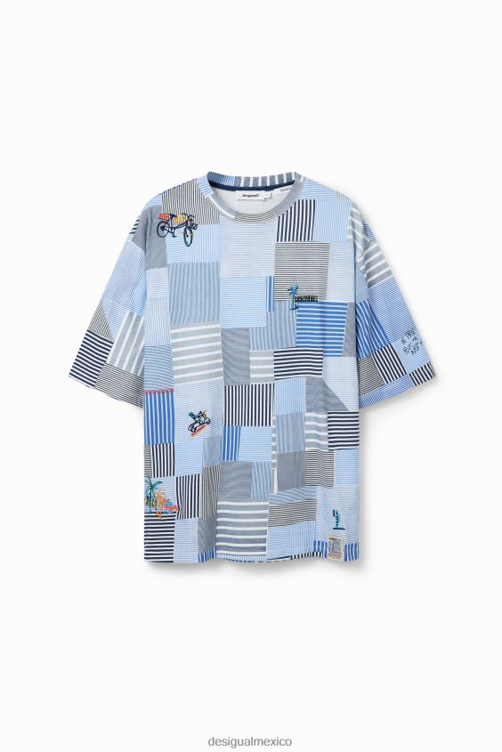 Desigual hombres camiseta con patchwork bordado VZ26R01689 ropa