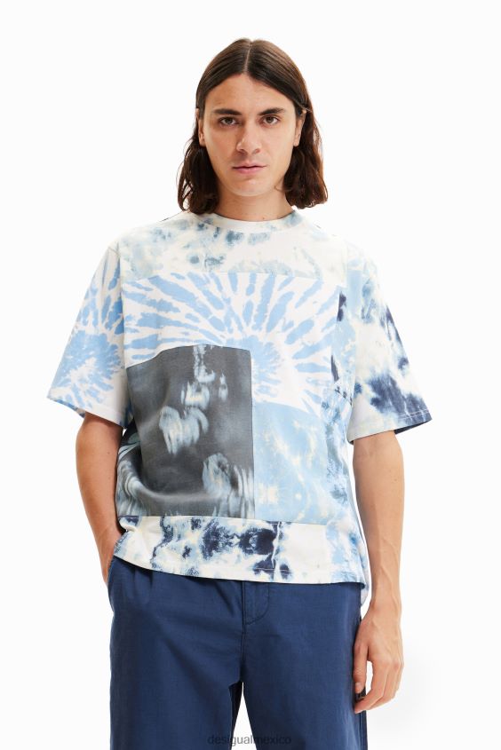 Desigual hombres camiseta con patchwork y efecto tie-dye VZ26R01516 ropa