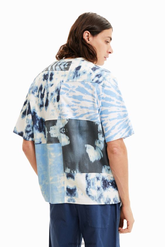 Desigual hombres camiseta con patchwork y efecto tie-dye VZ26R01516 ropa