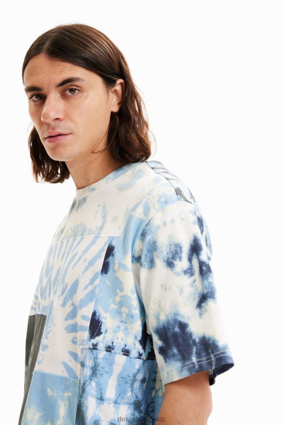 Desigual hombres camiseta con patchwork y efecto tie-dye VZ26R01516 ropa