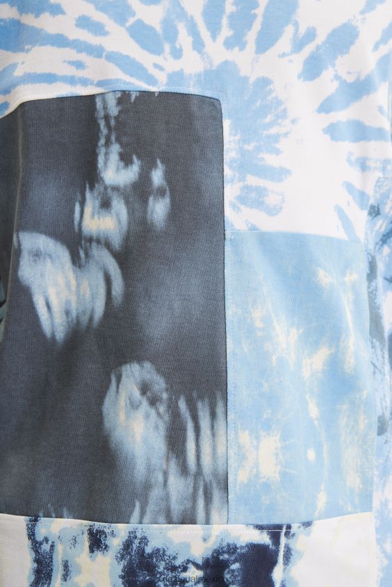 Desigual hombres camiseta con patchwork y efecto tie-dye VZ26R01516 ropa